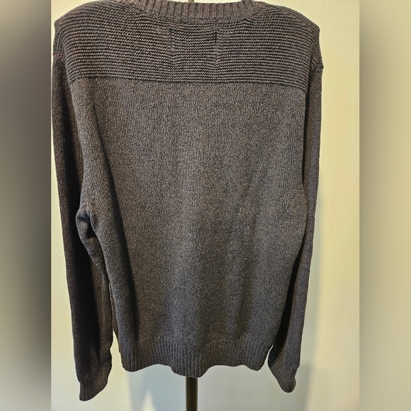 EDDIE BAUER MEN'S DARK GREY HEAVY COTTON KNIT PULLOVER SWEATER SIZE LARGE - Picture 5 of 12